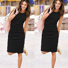 Load image into Gallery viewer, Plus Size Women's Dress 2019 New Summer Sleeveless Summer Beach Casual Solid Color Elegant Party Dress vestido navidad mujer 5.2