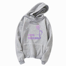 Load image into Gallery viewer, Love Yourself  kpop hoodies Enjoy loving your own kpop ladies hoodie! Bangtan boy with hat sweatshirt Love Yourself Sweatshirt,