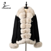 Load image into Gallery viewer, FURSARCAR 2019 Winter New Women Real Rabbit Fur Liner Parka Coats Female Jackets And Coats With Fox Fur Collar Hood Thick Coats