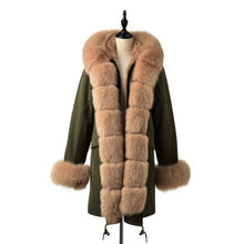 Load image into Gallery viewer, FURSARCAR 2019 Winter New Women Real Rabbit Fur Liner Parka Coats Female Jackets And Coats With Fox Fur Collar Hood Thick Coats