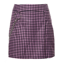 Load image into Gallery viewer, Dulzura 2019 autumn winter women plaid two piece set mini skirt casual blazer chain elegant office festival clothes co ord OL