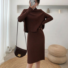 Load image into Gallery viewer, Knitting Female Sweater Suit For Women Two Piece Set Knitted Pullover  Elegant Knitting Clothing Suit