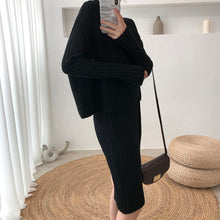 Load image into Gallery viewer, Knitting Female Sweater Suit For Women Two Piece Set Knitted Pullover  Elegant Knitting Clothing Suit