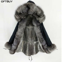 Load image into Gallery viewer, OFTBUY 2019 Long Parka Real Fur Coat Winter Jacket Women Natural Fox Fur Collar Hood Cuffs Rabbit Lliner Thick Warm Outerwear