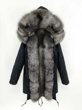 Load image into Gallery viewer, OFTBUY 2019 Long Parka Real Fur Coat Winter Jacket Women Natural Fox Fur Collar Hood Cuffs Rabbit Lliner Thick Warm Outerwear