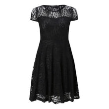 Load image into Gallery viewer, Sexy Print O-Neck Lace Dresses Women Vintage Short Sleeve Hollow Out Summer Dress Female Fashion A-Line Party Dress For Ladies