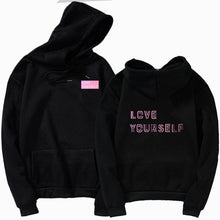 Load image into Gallery viewer, Love Yourself  kpop hoodies Enjoy loving your own kpop ladies hoodie! Bangtan boy with hat sweatshirt Love Yourself Sweatshirt,