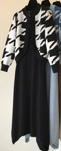Load image into Gallery viewer, ALPHALMODA 2019 Autumn Winter Women Houndstooth Cardigans + Sling-dress 2ps Fashion Suit Elegant Knitting 2pcs Set