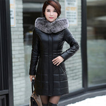Load image into Gallery viewer, L-8XL NEW Women's Down Coat Leather Sheepskin Coat Winter 2019 Fashion Mother Thicken Fur Collar White Duck Down Jacket