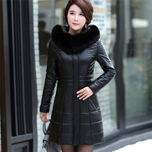 Load image into Gallery viewer, L-8XL NEW Women's Down Coat Leather Sheepskin Coat Winter 2019 Fashion Mother Thicken Fur Collar White Duck Down Jacket