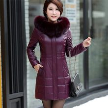 Load image into Gallery viewer, L-8XL NEW Women's Down Coat Leather Sheepskin Coat Winter 2019 Fashion Mother Thicken Fur Collar White Duck Down Jacket