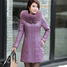 Load image into Gallery viewer, L-8XL NEW Women's Down Coat Leather Sheepskin Coat Winter 2019 Fashion Mother Thicken Fur Collar White Duck Down Jacket
