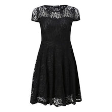 Load image into Gallery viewer, Sexy Print O-Neck Lace Dresses Women Vintage Short Sleeve Hollow Out Summer Dress Female Fashion A-Line Party Dress For Ladies