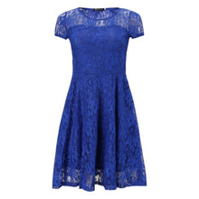 Load image into Gallery viewer, Sexy Print O-Neck Lace Dresses Women Vintage Short Sleeve Hollow Out Summer Dress Female Fashion A-Line Party Dress For Ladies
